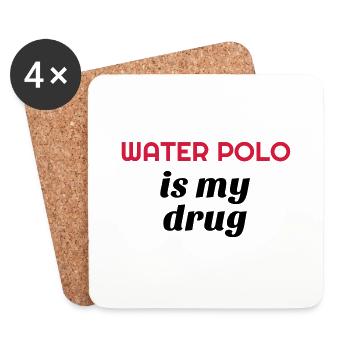 Water Polo / Waterpolo / Water-Polo / Wasserball - Coasters (set of 4) - white - Front