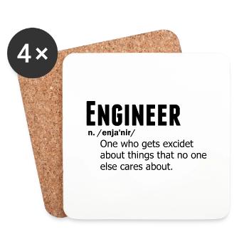 Engineer - Coasters (set of 4) - white - Front