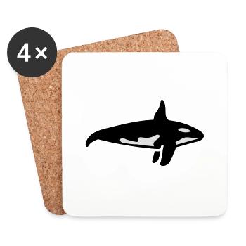 Whale - Coasters (set of 4) - white - Front