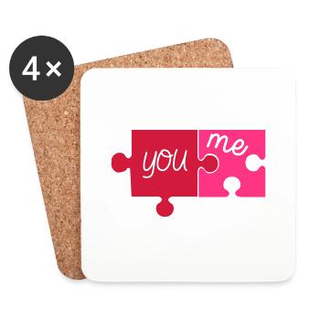 puzzle_you__me_02 - Dessous de verre (lot de 4) - blanc - Devant