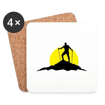 Sport - Berge Wanderer - Untersetzer (4er-Set) - Weiß - Vorne