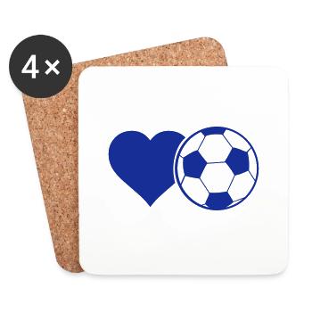 love_soccer_01 - Dessous de verre (lot de 4) - blanc - Devant