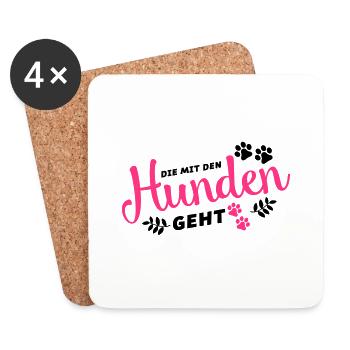 die mit den hunden geht pfote - Untersetzer (4er-Set) - Weiß - Vorne