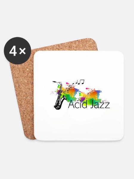 Acid Jazz Music - Untersetzer (4er-Set) - Weiß