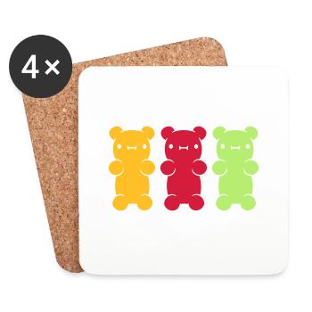 3 colorful gummy bears - Coasters (set of 4) - white - Front