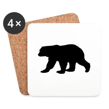 bear silhouette - Untersetzer (4er-Set) - Weiß - Vorne