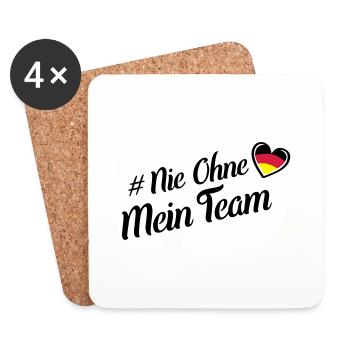 nie ohne team deutschland herz - Untersetzer (4er-Set) - Weiß - Vorne