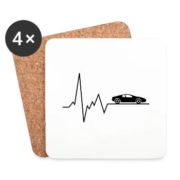 herzschlag auto - Untersetzer (4er-Set) - Weiß - Vorne