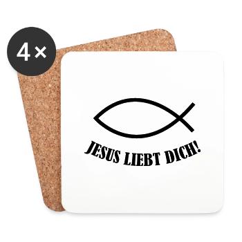 jesus_liebt_dich_001 - Untersetzer (4er-Set) - Weiß - Vorne