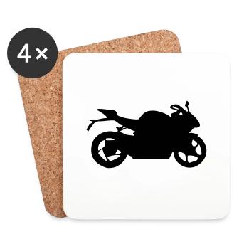 motorrad silhouette - Untersetzer (4er-Set) - Weiß - Vorne