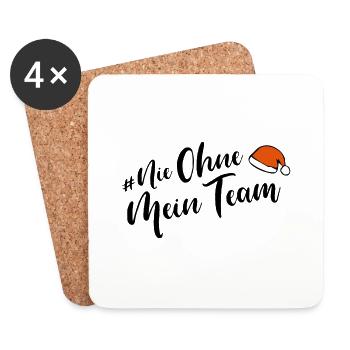 nie ohne mein team weihnachten - Untersetzer (4er-Set) - Weiß - Vorne