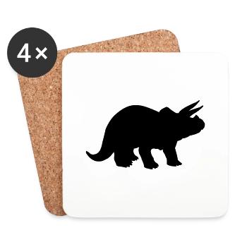 triceratops - Coasters (set of 4) - white - Front