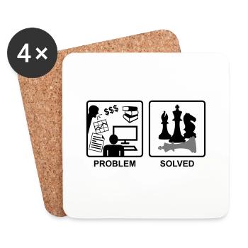 Schach löst Probleme - Untersetzer (4er-Set) - Weiß - Vorne