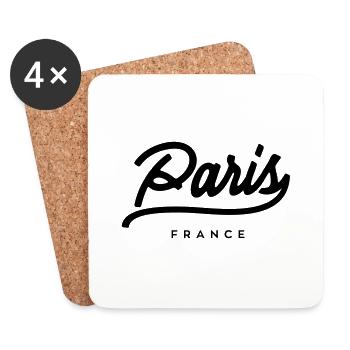 Paris - France - Dessous de verre (lot de 4) - blanc - Devant