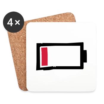 battery - Coasters (set of 4) - white - Front