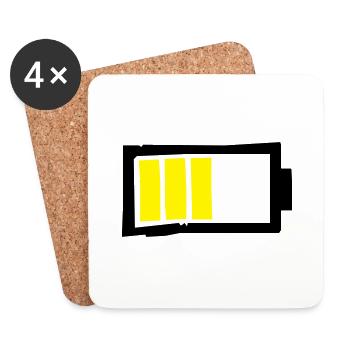 battery - Coasters (set of 4) - white - Front