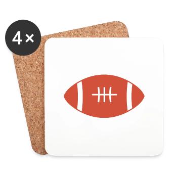 Rugby ball - Coasters (set of 4) - white - Front