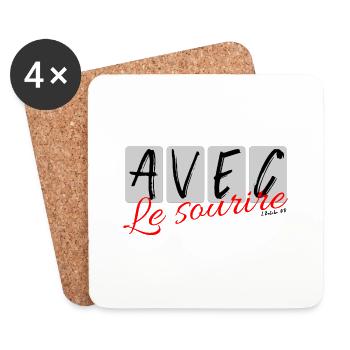 Avec le sourire - Dessous de verre (lot de 4) - blanc - Devant