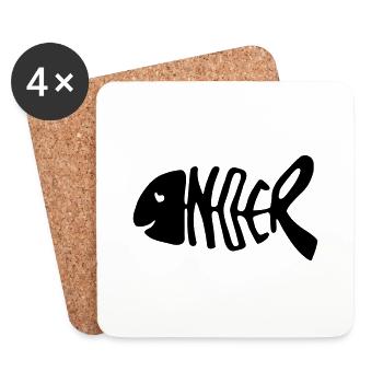 Noer fish exitshirt - Coasters (set of 4) - white - Front