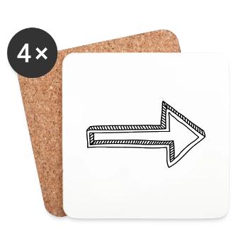 arrow - Coasters (set of 4) - white - Front