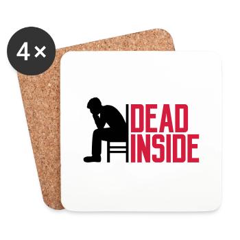 Depression Dead Inside - Untersetzer (4er-Set) - Weiß - Vorne
