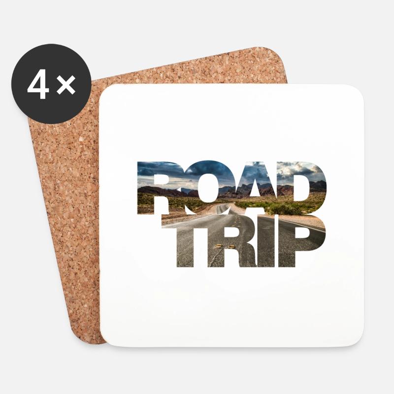 Road Trip - Untersetzer (4er-Set) - Weiß