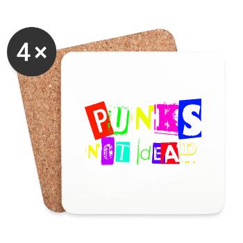 PUNKS NOT DEAD - Untersetzer (4er-Set) - Weiß - Vorne