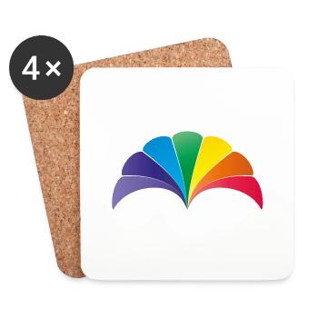 Regenbogen Muschelbogen - Untersetzer (4er-Set) - Weiß - Vorne