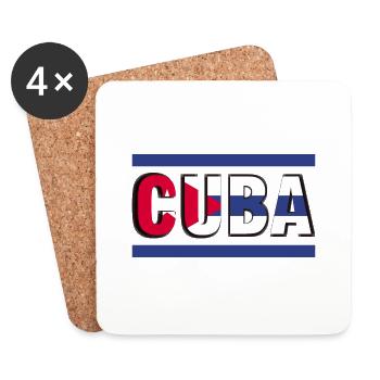 Cuba Flag Vintage Design - Coasters (set of 4) - white - Front