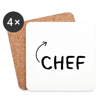 Chef Work Humor Gift - Coasters (set of 4) - white - Front