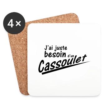 J ai juste besoin d un cassoulet - Dessous de verre (lot de 4) - blanc - Devant