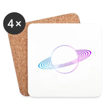 Anneaux de Saturne - Dessous de verre (lot de 4) - blanc - Devant