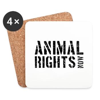 ANIMAL RIGHTS NOW - Dessous de verre (lot de 4) - blanc - Devant