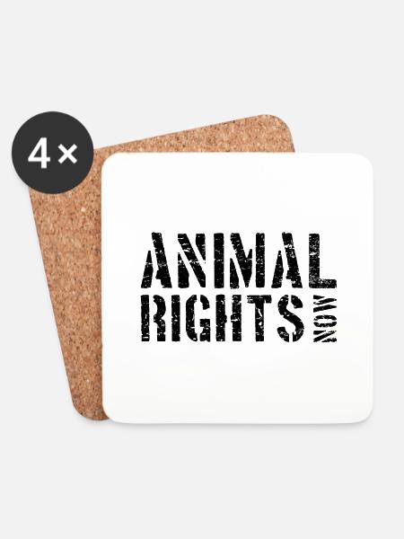 ANIMAL RIGHTS NOW - Untersetzer (4er-Set) - Weiß