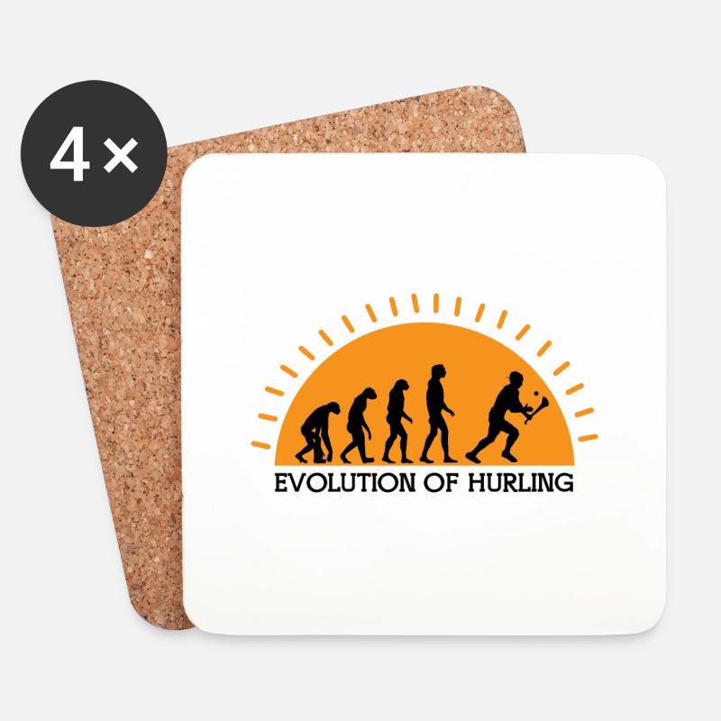 The Evolution of Hurling - Untersetzer (4er-Set) - Weiß