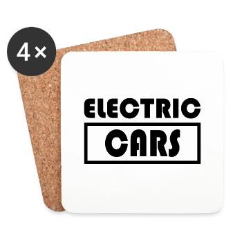 Electric Car E-mobility Hybrid - Untersetzer (4er-Set) - Weiß - Vorne