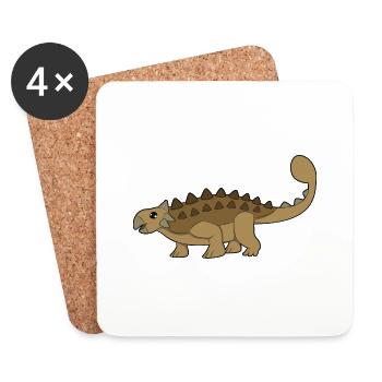 Ankylosaurus - Untersetzer (4er-Set) - Weiß - Vorne