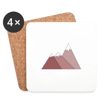 Berge - Untersetzer (4er-Set) - Weiß - Vorne