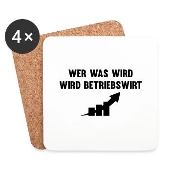 Wer was wird wird Betriebswirt - Untersetzer (4er-Set) - Weiß - Vorne