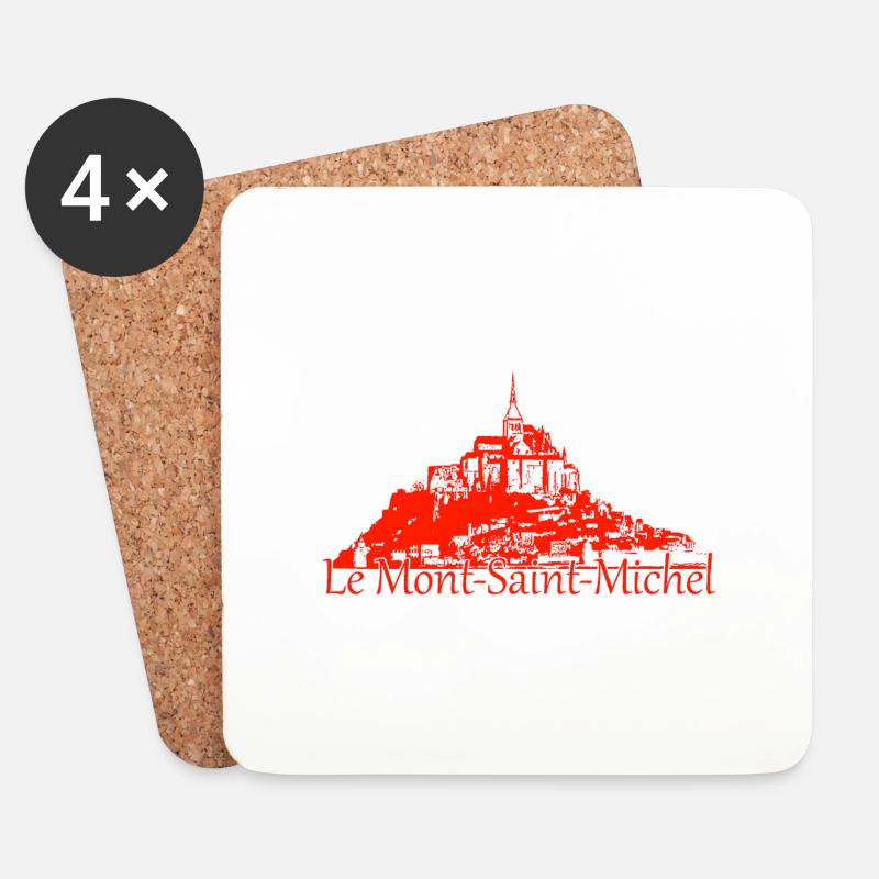 Le Mont Saint Michel - Untersetzer (4er-Set) - Weiß
