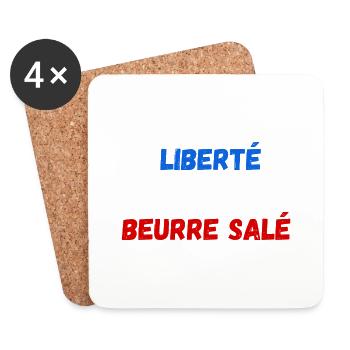 Liberté égalité beurre salé - Dessous de verre (lot de 4) - blanc - Devant