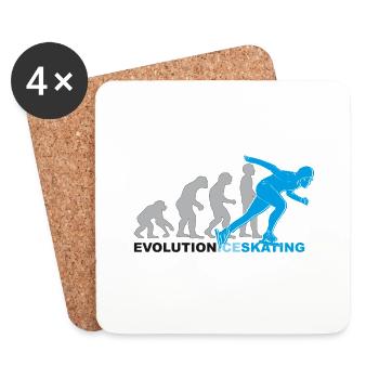 Evolution ice skating, Schlittschuh, Eislaufen - Untersetzer (4er-Set) - Weiß - Vorne