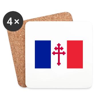 French flag Lorraine - Coasters (set of 4) - white - Front