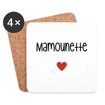 Mamounette idée cadeau - Dessous de verre (lot de 4) - blanc - Devant