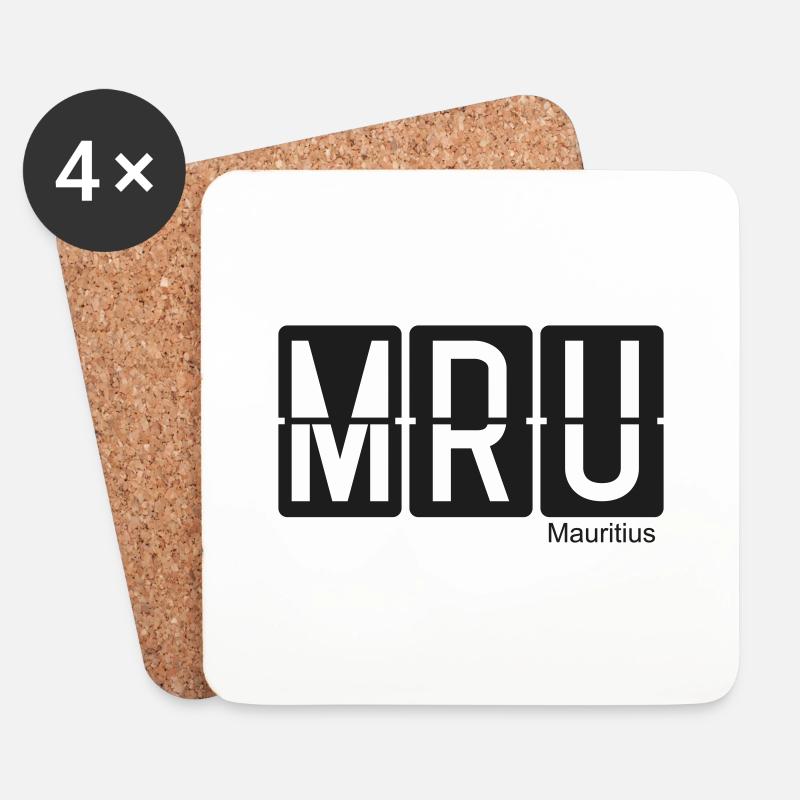 Mauritius - Untersetzer (4er-Set) - Weiß