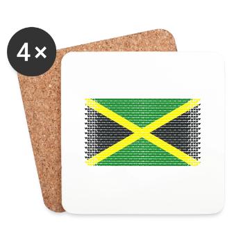 heart jamaica jamaica rasta jamaican flavour ragga - Coasters (set of 4) - white - Front