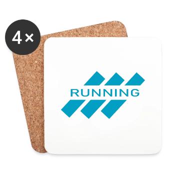 Marathon Running Run jogging - Dessous de verre (lot de 4) - blanc - Devant
