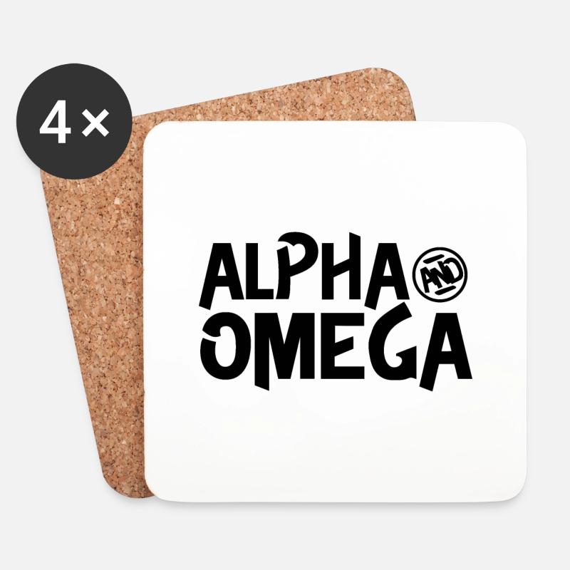 Alpha und Omega - Untersetzer (4er-Set) - Weiß