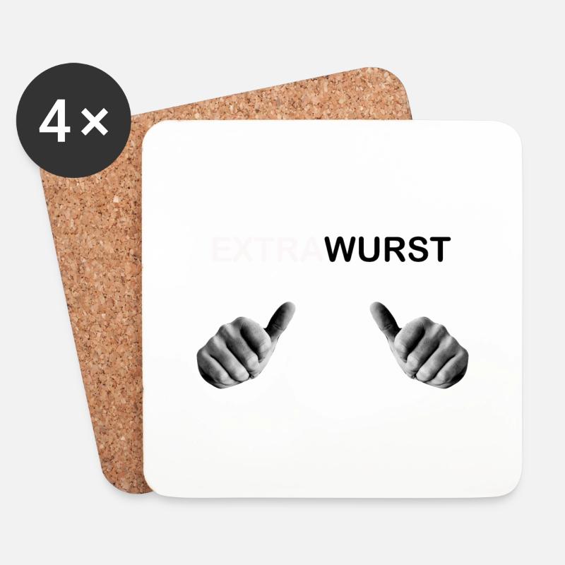Extrawurst - Untersetzer (4er-Set) - Weiß