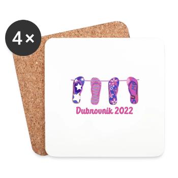 Dubrovnik 2022,tongs,été,Dubrovnik,jga - Dessous de verre (lot de 4) - blanc - Devant